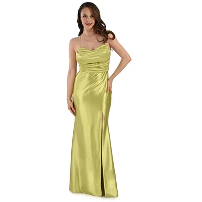 Vestido de Fiesta Largo con Abertura en Pierna Pink Gallery para Mujer