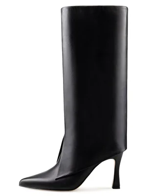 Bota abajo de la rodilla de piel para mujer