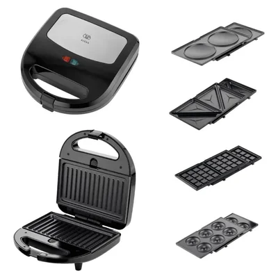 Sandwichera 5 en 1 waffles, hot cakes, sandwiches, donas y paninis Avera SW01