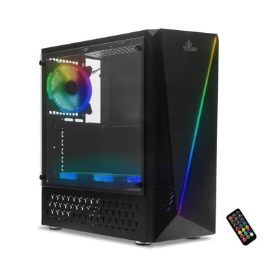 Yeyian Gabinete Gaming Crescent Master Media Torre ATX Micro y Mini ATX - Compe con Fuente ATX, GPU 325 MM INC 3 Vents Gran Flujo - SKU: YCH-LAR7-01BK