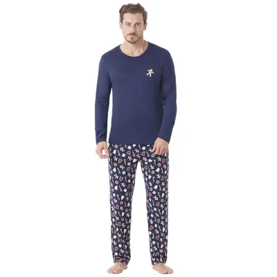 Pijama Set Play Cookie Skiny Manga Larga y Pantalón para Hombre