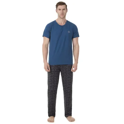 Pijama Set Days Skiny Manga Corta con Short y Pantalón para Hombre