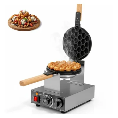 Maquina Electrica Giratoria Waffles Bubble Gofres Burbuja Profesional Gutstark Negocio Cocina Rapida Antiadherente Control de Temperatura