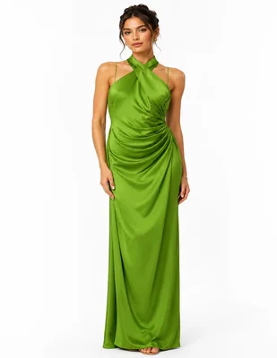 Vestido largo de fiesta escote Regular