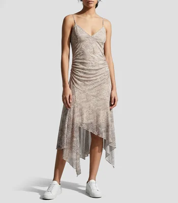 Vestido midi animal print Mujer