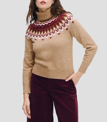 Suéter cuello tortuga liso Mujer
