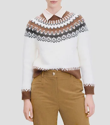 Suéter cuello perkins liso Mujer
