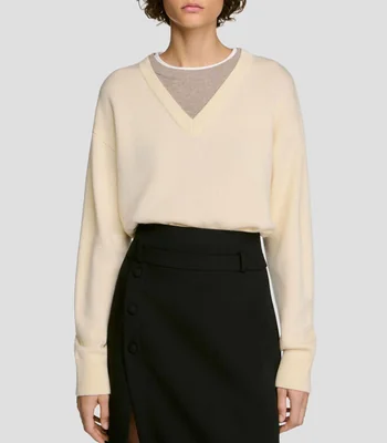 Suéter cuello V Mujer