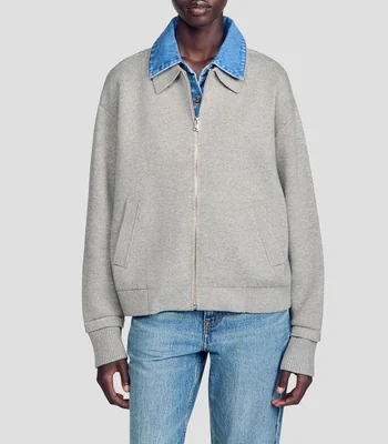 Suéter cuello camisero Mujer