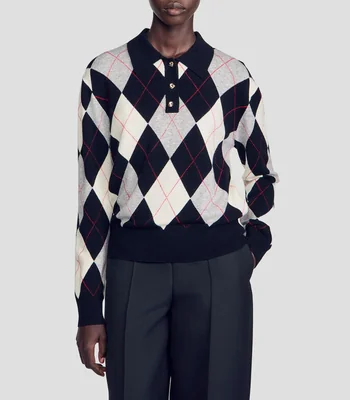 Suéter cuello camisero Mujer