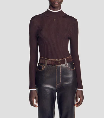 Suéter cuello alto Cole liso Mujer