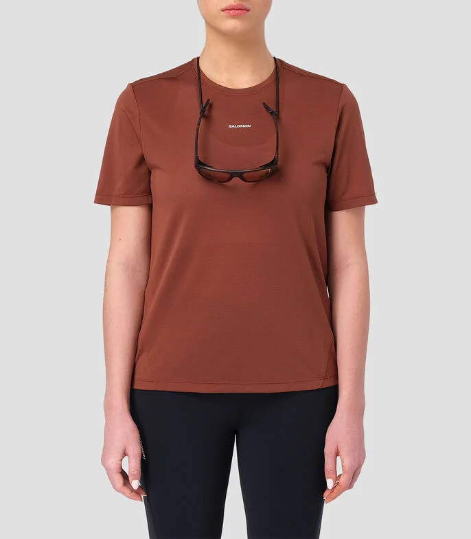 Playera para correr cuello redondo manga corta lisa Mujer