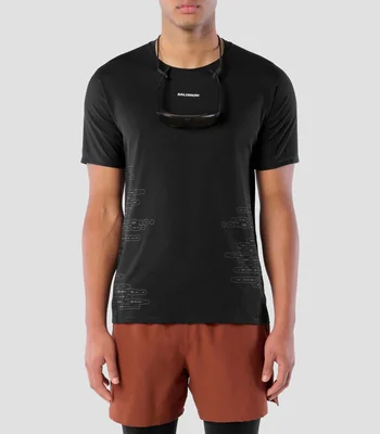 Playera para correr cuello redondo manga corta estampada Hombre