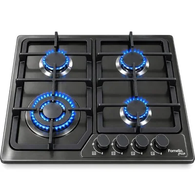 Parrilla Empotrable 4 Quemadores Gas Nat/lp Acero Inoxidable Negro Fornello mio