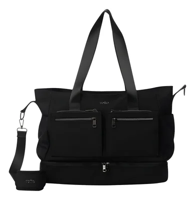 Totto Bolsa De Dama | Mujer Crossbody Duffle Sahara - A Color Negro Diseño De La Tela Lisa