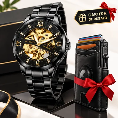 Reloj Automático Ben Nevis Esqueleto Acero Inoxidab Impermeable Y Luminoso Para Hombre Correa Negro