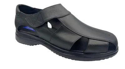 Huarache para Pie Diabetico R Comodos 225 Negro de Piel de Borrego para Caballero
