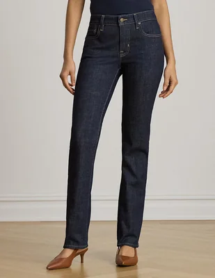 Jeans straight a la cintura para mujer