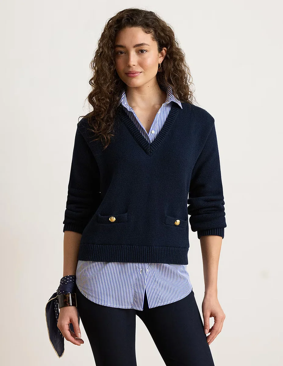 Suéter cuello v para mujer