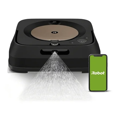 Irobot Robot Trapeador Braava Jet M6 Black Con Conexión Wi-fi Y Cámara Para Mapeo De Multiples Habitaciones