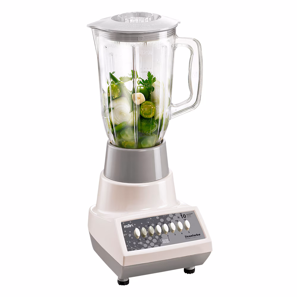 Licuadora Man Lpp-510 Blanca Vaso Plástico Cap 1.5 Lt. 10 Vel. 550w