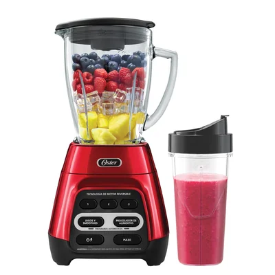 Oster Licuadora Con Programas Automáticos Tecnología Reversible Y Vaso Blend-n-go Color Rojo Blstpyg1310rbg-013