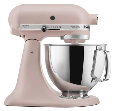 Kitchenaid Ksm150psft Artisan Series - Batidora De Pie Con Protector De Vertido Color Rosa Pluma