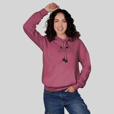 Sudadera Greenlander Con Gorro Hoodie Casual Para Mujer Rosa