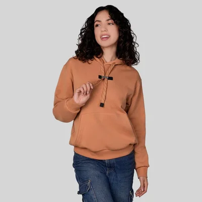 Sudadera Greenlander Con Gorro Hoodie Casual Para Mujer Beige