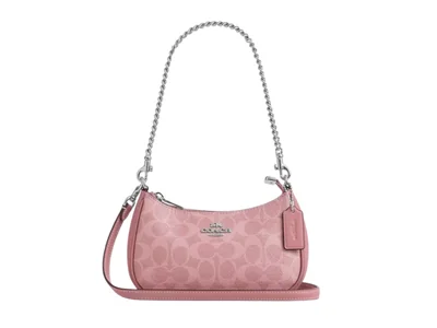 Bolsa Crossbody Coach Teri Color Rosa Liso Canvas