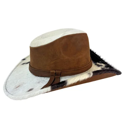 Sombrero Unisex Tabaco Piel Pelaje Vaca Piel California ''m'' Nueva Imagen