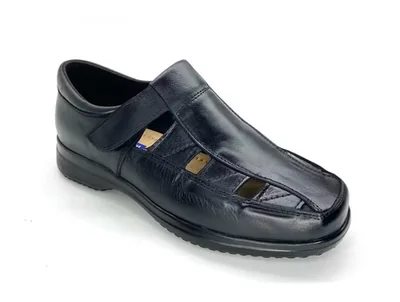 Huarache para Pie Diabético R Cómodos 231 Negro de Piel de Borrego para Caballero
