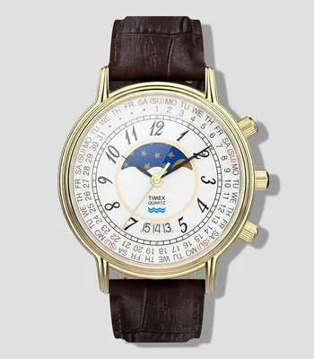 Reloj para Hombre Reissue 1990 Moon Phase Casual Dorado, Crema