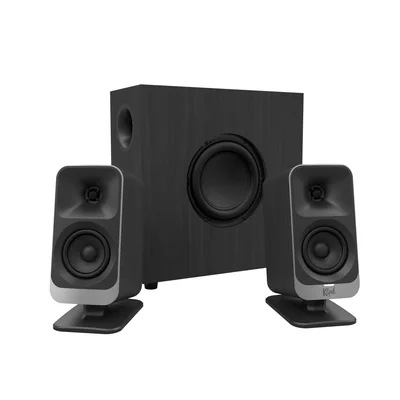 Promedia Lumina 2.1 Sistema De Bocinas Con Subwoofer, con Luces color Negro
