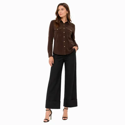 Blusa Camisera de Pana Foley's para Mujer Casual
