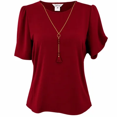 Blusa Manga Corta con Collar Delirium para Mujer Casual