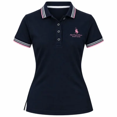 Playera Polo Azul Marino con Logo Bordado Royal Polo Club para Mujer Casual