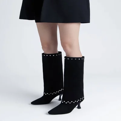 Bota con Aplicación Brillos Xti Negro para Mujer