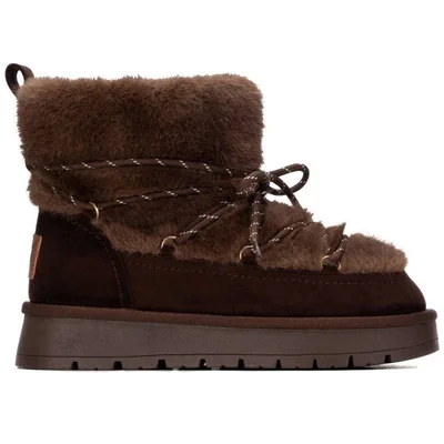 Bota Invernal Xti Café con Agujeta para Mujer