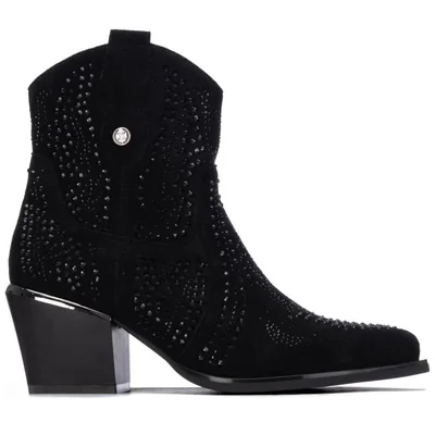 Botín Cowboy Xti Negro con Brillos para Mujer