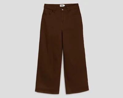 Pantalón de Gabardina Strona Café para Mujer
