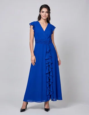 Vestido largo de fiesta escote V
