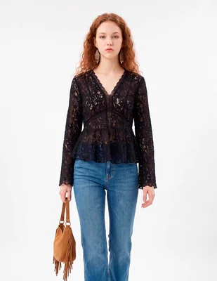 Blusa manga larga para mujer