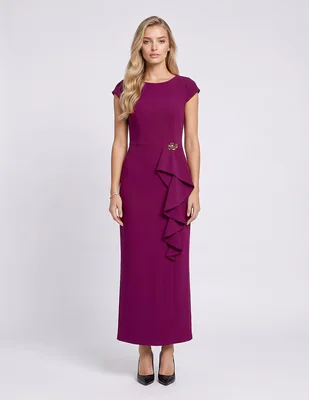 Vestido largo de fiesta escote Regular