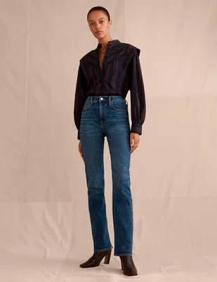 Jeans slim corte cintura para mujer