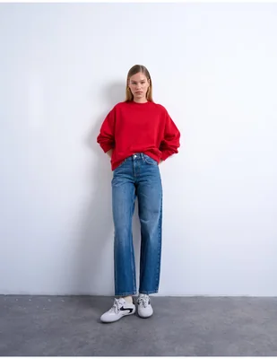 Jeans straight corte recto para mujer