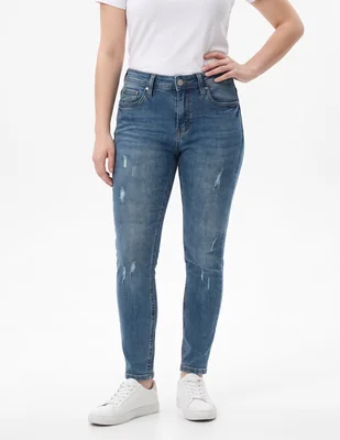 Jeans skinny corte cintura alta para mujer