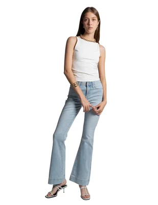 Jeans/Jegging/Jeans jogger Regular Flare Cintura alta para mujer