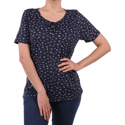 Playera Escote Gota Estampada Casual Michel Rene Mujer