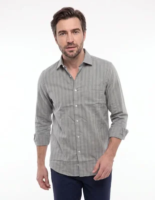 Camisa casual manga larga para hombre